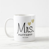 Mrs. Black Modern Script Custom Wedding neu Kaffeetasse (Links)