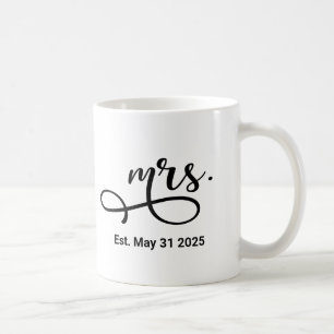 Mrs. Black Modern Script Custom Wedding neu Kaffeetasse