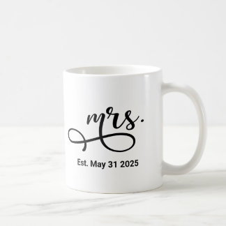 Mrs. Black Modern Script Custom Wedding neu Kaffeetasse