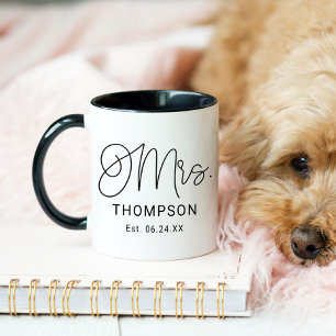 Mrs Black Moderne Schrift individuell angepasste H Tasse