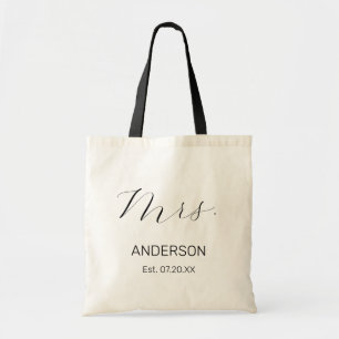 Mrs Black Moderne Schrift individuell verheiratete Tragetasche