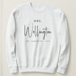 Mrs Black Script Individuelle Name Bridal Newlywed Sweatshirt