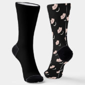 Mrs. Bride Lips & Pearls Stilvolles Chic Hochzeits Socken (Gewinkelt)