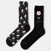 Mrs. Bride Lips & Pearls Stylish Chic Wedding Gift Socken (Linkes Detail)