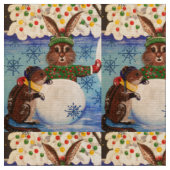 "Mrs. Butterfields Schneemann" Stoff (Nahaufnahme)