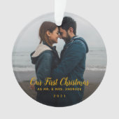 Mrs. Christmas First Verheiratet Double Sided Foto Ornament (Vorderseite)