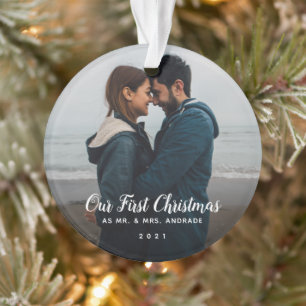 Mrs. Christmas First Verheiratet Double Sided Foto Ornament