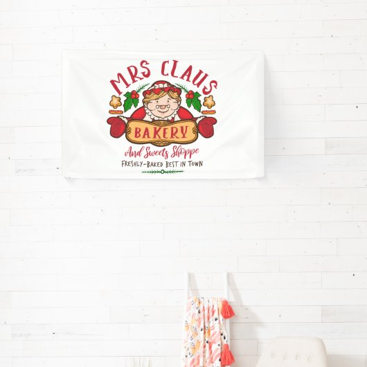 Mrs. Claus Bakery Christmas North Pole Banner (InSitu)