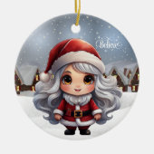 Mrs Claus Female Character Girly Gift for Woman 🤶 Keramik Ornament (Vorne)