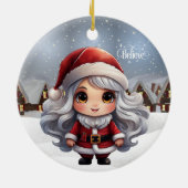 Mrs Claus Female Character Girly Gift for Woman 🤶 Keramik Ornament (Hinten)