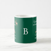 Mrs. Claus genießt Pilates-Monogramm  Kaffeetasse (Mittel)