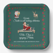 Mrs. Claus genießt Pilates Name  Pappteller (Vorderseite)
