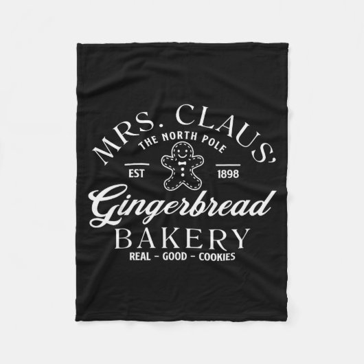 Mrs Claus Gingerbread Bakery Christmas Women Fleecedecke (Vorderseite)