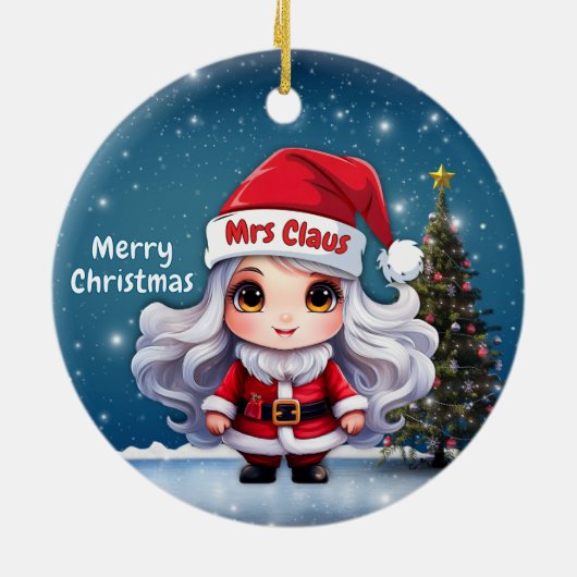Mrs Claus 🤶 🎄 Keramik Ornament (Hinten)