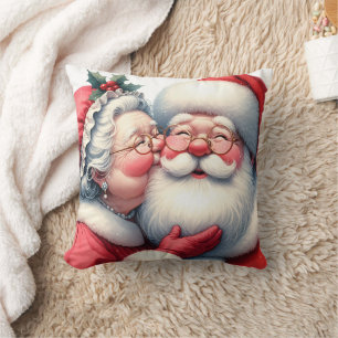 Mrs. Claus küsst Santa Weihnachten Kissen