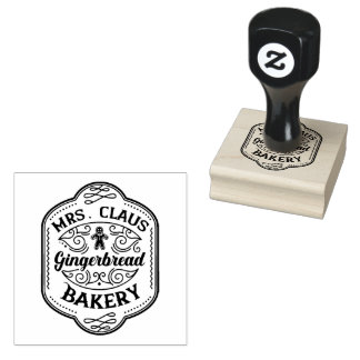Mrs. Claus Lebkuchenbäckerei Gummistempel