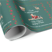 Mrs. Claus macht Pilates Geschenkpapier (Rolleneckpunkt)