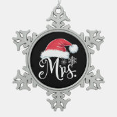 Mrs Claus Paples Matching Christmas Pajamas Santa Schneeflocken Zinn-Ornament (Vorderseite)