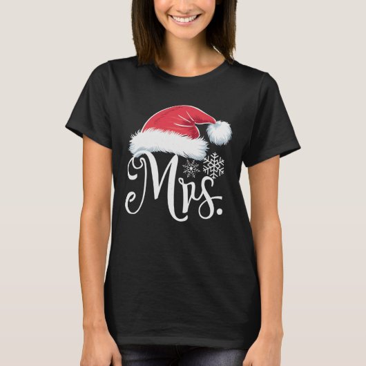 Mrs Claus Paples Matching Christmas Pajamas Santa T-Shirt (Vorderseite)
