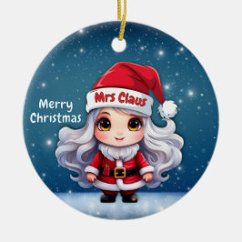 Mrs Claus Santa Hat🤶 🎄 Keramik Ornament