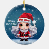 Mrs Claus Santa Hat🤶 🎄 Keramik Ornament (Hinten)