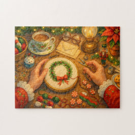 Mrs. Claus Weihnachtsbastelarbeit Festliche Nähsze Puzzle