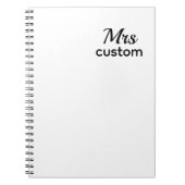 Mrs. Custom Notebook – Personalized Name Notizblock (Vorderseite)