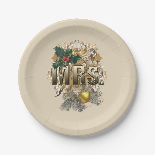 MRS. Erste Weihnachtsfeier Pappteller (Vorderseite)