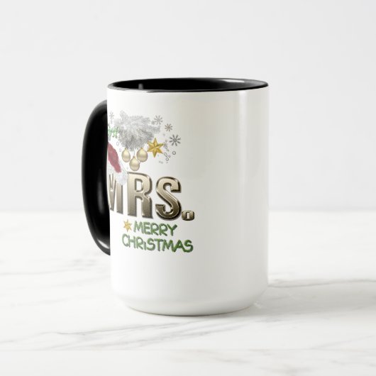 MRS. Erste Weihnachtsfeier Tasse (Vorderseite Links)