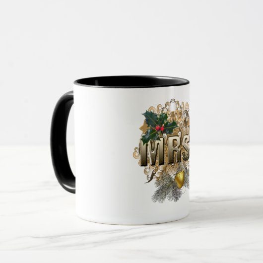 MRS. Erste Weihnachtsfeier Tasse (Vorderseite Links)