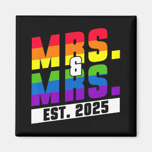 Mrs. Est. 2025 - Gay Pride Wedding Magnet