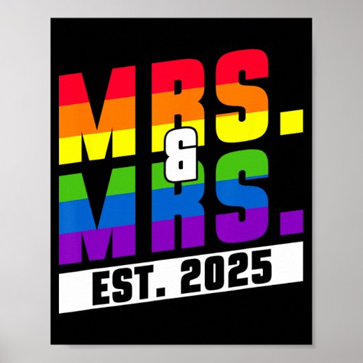 Mrs. Est. 2025 - Gay Pride Wedding Poster (Vorne)