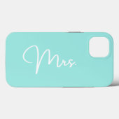 "Mrs.", Fall Turquoise iPhone Case-Mate iPhone Hülle (Rückseite (Horizontal))
