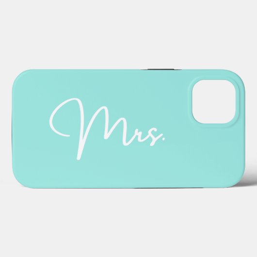 "Mrs.", Fall Turquoise iPhone Case-Mate iPhone Hülle (Rückseite (Horizontal))