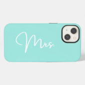 "Mrs.", Fall Turquoise iPhone Hülle (Rückseite (Horizontal))