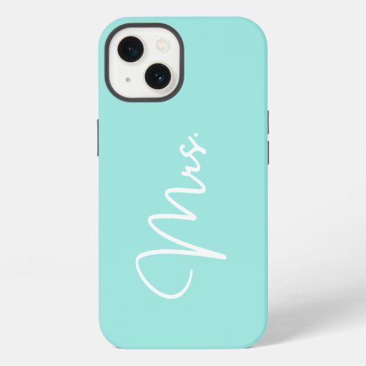 "Mrs.", Fall Turquoise iPhone Hülle (Rückseite)