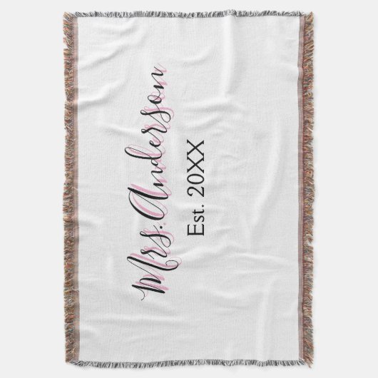 Mrs. Familienname Vorname schwarz pink est Jahr mo Decke (Vorderseite Vertikal)