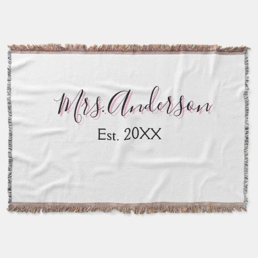 Mrs. Familienname Vorname schwarz pink est Jahr mo Decke (Vorderseite)