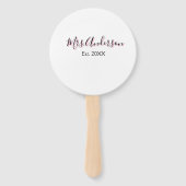 Mrs. Familienname Vorname schwarz pink est Jahr mo Fächer (Rückseite)