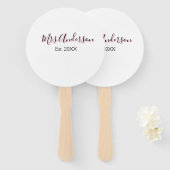 Mrs. Familienname Vorname schwarz pink est Jahr mo Fächer (Vorne und Hinten)