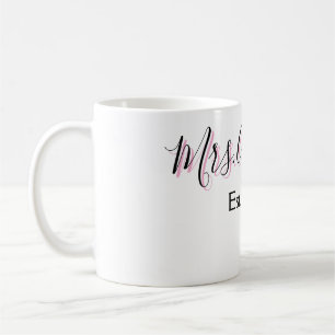 Mrs. Familienname Vorname schwarz pink est Jahr mo Kaffeetasse