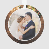 Mrs. First Christmas Rustic String Lights Foto Ornament (Rückseite)