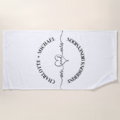 Mrs Flitterwochen Schwarz-weiße Jungvermählte Strandtuch (Vorderseite)