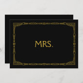 "Mrs." Gold Art Deco Style Wedding Sign (Vorne/Hinten)