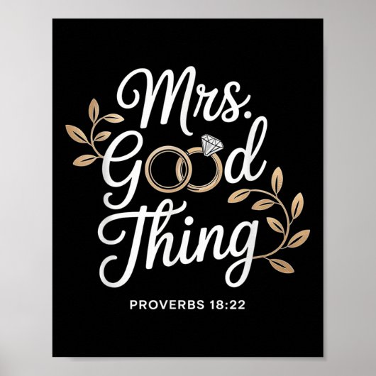 Mrs Good Thing Christian Proverbs Christian Couple Poster (Vorne)