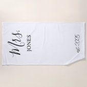 Mrs. Honeymoon Geschenk , Just Married Custom Gesc Strandtuch (Vorderseite)