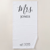 Mrs. Honeymoon Geschenk , Just Married Custom Gesc Strandtuch (Vorderseite)