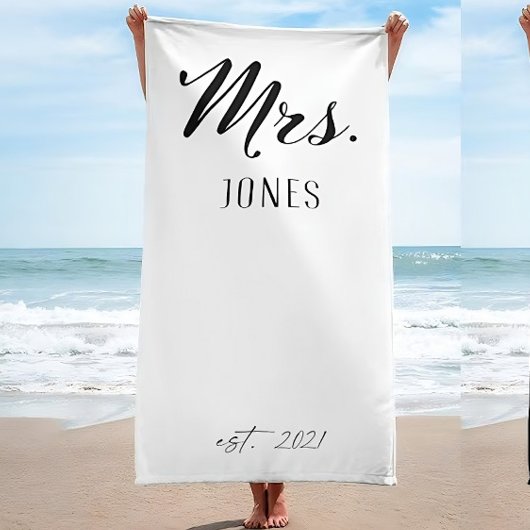Mrs. Honeymoon Geschenk , Just Married Custom Gesc Strandtuch