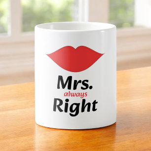 Mrs. Immer Recht Rote Lippen Matching Kaffeetasse