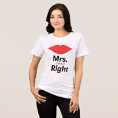 Mrs. Immer Recht - Rote Lippen passend Tri-Blend Shirt (Vorderseite voll)